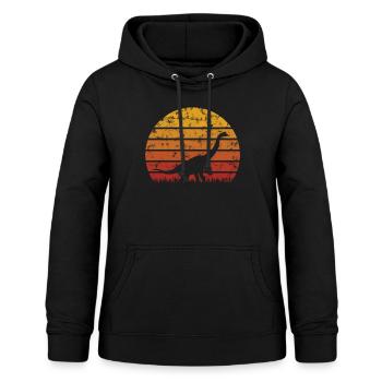 Cadeau de dinosaure vintage Brachiosaurus dinosaure - Sweat à capuche Femme - noir - Devant - AI Model Female 172 light (172cm)