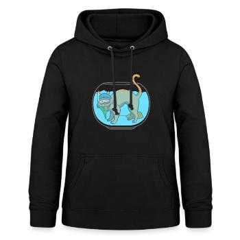 PECHE DE CHASSE A LA PECHE - Sweat à capuche Femme - noir - Devant - AI Model Female 172 light (172cm)