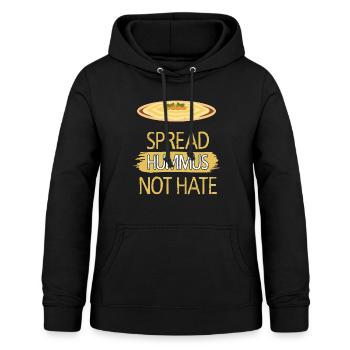 Spread Hummus Not Hate - Sweat à capuche Femme - noir - Devant - AI Model Female 172 light (172cm)