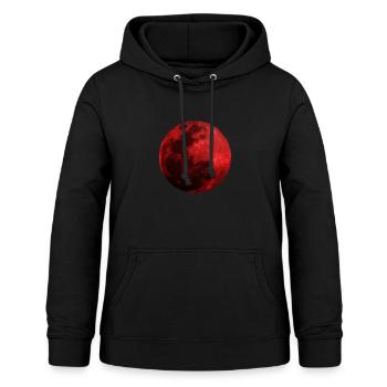 Cadeau d'espace graphique extérieur rouge lune de sang - Sweat à capuche Femme - noir - Devant - AI Model Female 172 light (172cm)