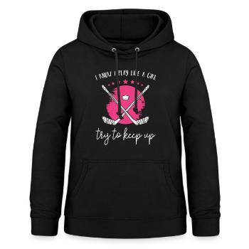 Eishockey - Frauen Hoodie - Schwarz - Vorne - AI Model Female 172 light (172cm)