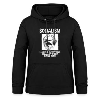 Conception américaine anti-marxiste - Sweat à capuche Femme - noir - Devant - AI Model Female 172 light (172cm)