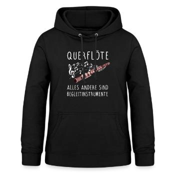 Querflöte Flöte Flötistin Konzert Klassische Musik - Frauen Hoodie - Schwarz - Vorne - AI Model Female 172 light (172cm)