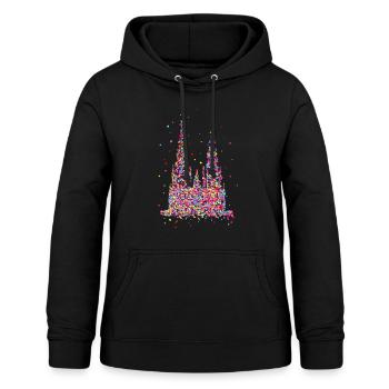 Kölner Dom, Konfetti - Frauen Hoodie - Schwarz - Vorne - AI Model Female 172 light (172cm)