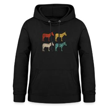 Animal de ferme âne - Sweat à capuche Femme - noir - Devant - AI Model Female 172 light (172cm)