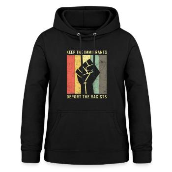 Gardez les immigrants déportent le millésime racistes - Sweat à capuche Femme - noir - Devant - AI Model Female 172 light (172cm)