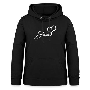 T-shirt Jésus cadeau Christianisme chrétien - Sweat à capuche Femme - noir - Devant - AI Model Female 172 light (172cm)
