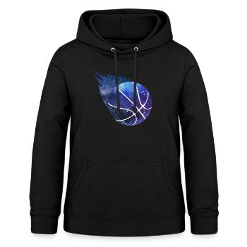 Motif d'espace de basket-ball pour femmes hommes enfants - Sweat à capuche Femme - noir - Devant - AI Model Female 172 light (172cm)