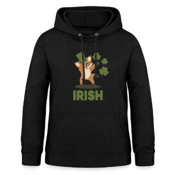 Irish dabbing fox - Sweat à capuche Femme - noir - Devant - AI Model Female 172 light (172cm)
