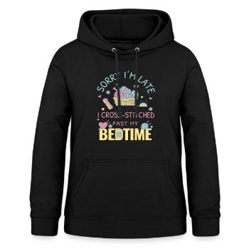 Cross Stitch Quote Cross Stitching Design - Women's Hoodie - black - Front - AI Model Female 172 light (172cm)