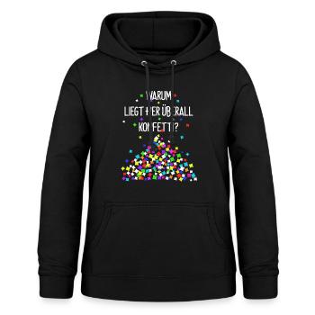 Warum liegt hier ueberall Konfetti 2 - Frauen Hoodie - Schwarz - Vorne - AI Model Female 172 light (172cm)