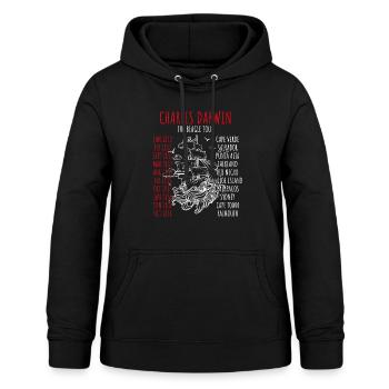 Charles Darwin World Tour Joke - Sweat à capuche Femme - noir - Devant - AI Model Female 172 light (172cm)