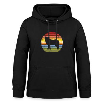 Border collie Retro Vintage Style 60s 70s - Frauen Hoodie - Schwarz - Vorne - AI Model Female 172 light (172cm)