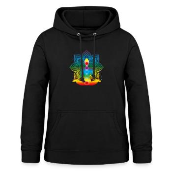 Chakra Meditation Sieben Chakra Farben - Frauen Hoodie - Schwarz - Vorne - AI Model Female 172 light (172cm)