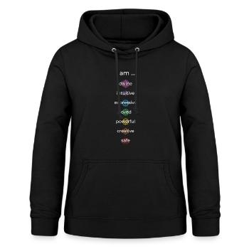 Chakra Meditation Sieben Chakra Farben - Frauen Hoodie - Schwarz - Vorne - AI Model Female 172 light (172cm)