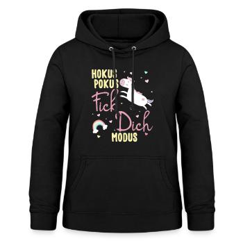 Hokus Pokus Fick Dich Modus Frauen Einhorn - Frauen Hoodie - Schwarz - Vorne - AI Model Female 172 light (172cm)