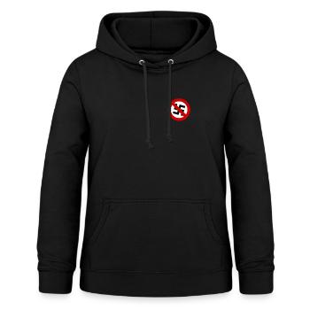 Anti Nazi Motiv - Frauen Hoodie - Schwarz - Vorne - AI Model Female 172 light (172cm)