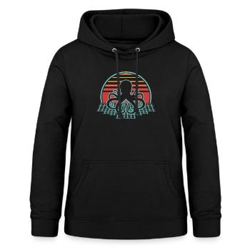 Cthulhu Retro Vintage Design - Frauen Hoodie - Schwarz - Vorne - AI Model Female 172 light (172cm)