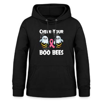 Check Your Boo Bees Breast Cancer Awareness Funny - Frauen Hoodie - Schwarz - Vorne - AI Model Female 172 light (172cm)