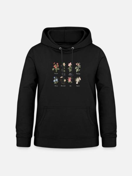 Blumenarten Blumen Gärtner Garten - Frauen Hoodie - Schwarz