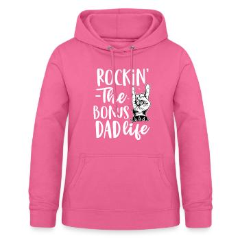 Rocking the bonus dad life - Stepfather gift - Women's Hoodie - pink - Front - AI Model Female 172 light (172cm)