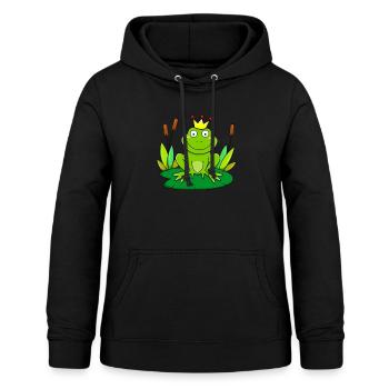 Prince grenouille prince grenouille - Sweat à capuche Femme - noir - Devant - AI Model Female 172 light (172cm)