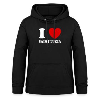 J'aime sainte lucie - Sweat à capuche Femme - noir - Devant - AI Model Female 172 light (172cm)
