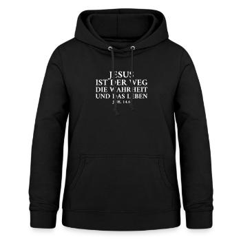 Jesus Ist Der Weg Die Wahrheit Und Das Leben J - Frauen Hoodie - Schwarz - Vorne - AI Model Female 172 light (172cm)