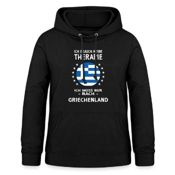Griechenland - Frauen Hoodie - Schwarz - Vorne - AI Model Female 172 light (172cm)