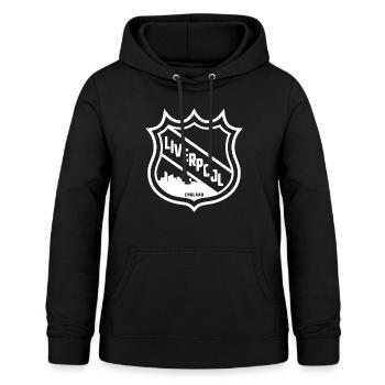 Liverpool Wolkenkratzer Silhouette UK Herkunft - Frauen Hoodie - Schwarz - Vorne - AI Model Female 172 light (172cm)