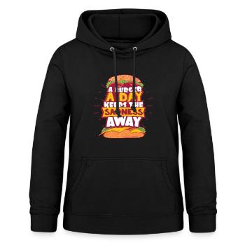 Burger - Frauen Hoodie - Schwarz - Vorne - AI Model Female 172 light (172cm)