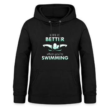 Schwimmen Schwimmen Schwimmer Geschenk - Frauen Hoodie - Schwarz - Vorne - AI Model Female 172 light (172cm)