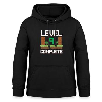Gamer Kinder 9. Geburtstag Jungen 9 Jahre Level 9 - Frauen Hoodie - Schwarz - Vorne - AI Model Female 172 light (172cm)