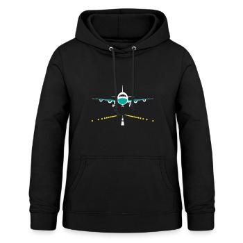 Flugzeug. - Frauen Hoodie - Schwarz - Vorne - AI Model Female 172 light (172cm)