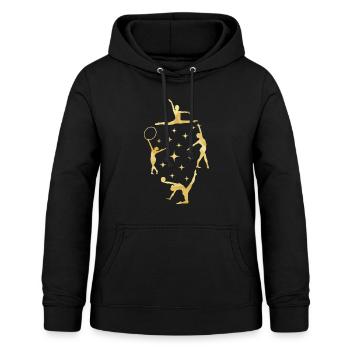 Gymnaste danse fille faisant des acrobaties de gymnastique - Sweat à capuche Femme - noir - Devant - AI Model Female 172 light (172cm)