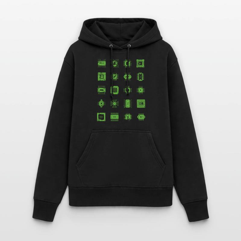 Microchips Mikrochip CPU Informatiker Hardware Frauen Hoodie