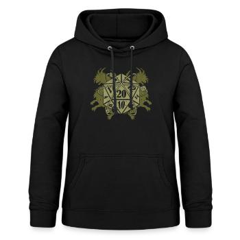 Retro Vintage D20 Würfel Tabletop Rollenspiel RPG - Frauen Hoodie - Schwarz - Vorne - AI Model Female 172 light (172cm)