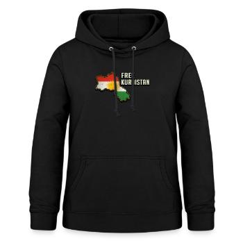 Free Kudistan, Kurdish Flag, Kurdistan Map - Frauen Hoodie - Schwarz - Vorne - AI Model Female 172 light (172cm)