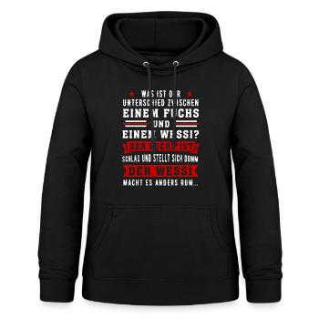 Ossi Wessi DDR BRD Witz Geschenkidee Osten Stolz - Frauen Hoodie - Schwarz - Vorne - AI Model Female 172 light (172cm)