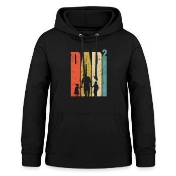 Dad hoch 2 zweifacher Vater werdender Papa 2. Kind - Frauen Hoodie - Schwarz - Vorne - AI Model Female 172 light (172cm)