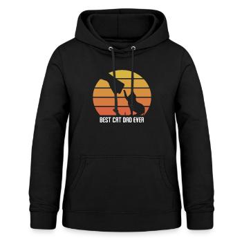 Best cat dad ever Katzenpapa Geschenk Katze Retro - Frauen Hoodie - Schwarz - Vorne - AI Model Female 172 light (172cm)