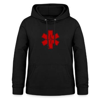 Sanitäter - Frauen Hoodie - Schwarz - Vorne - AI Model Female 172 light (172cm)