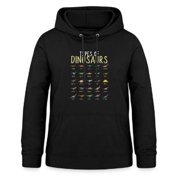 Types Of Dinosaurs Dino Kids Boys - Women's Hoodie - black - Front - AI Model Female 172 light (172cm)