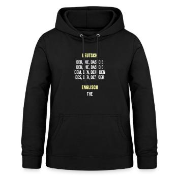 Deutsch lernen Deutschlehrer - Frauen Hoodie - Schwarz - Vorne - AI Model Female 172 light (172cm)