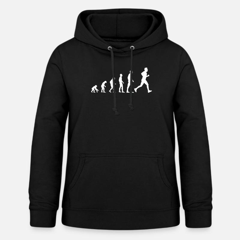 Jogging Run Runner Evolution Funny Gift - Sweat à capuche Femme - noir