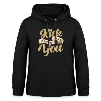Nüchternheit Nüchtern Lebendiges Zitat Kick the Habit - Frauen Hoodie - Schwarz - Vorne - AI Model Female 172 light (172cm)