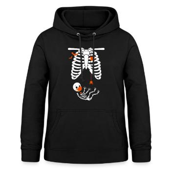 Halloween grossesse drôle bébé squelette femme - Sweat à capuche Femme - noir - Devant - AI Model Female 172 light (172cm)