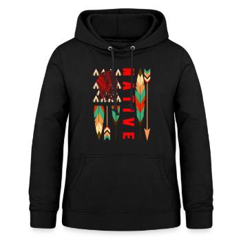 Journée des peuples autochtones Indian Native American USA - Sweat à capuche Femme - noir - Devant - AI Model Female 172 light (172cm)