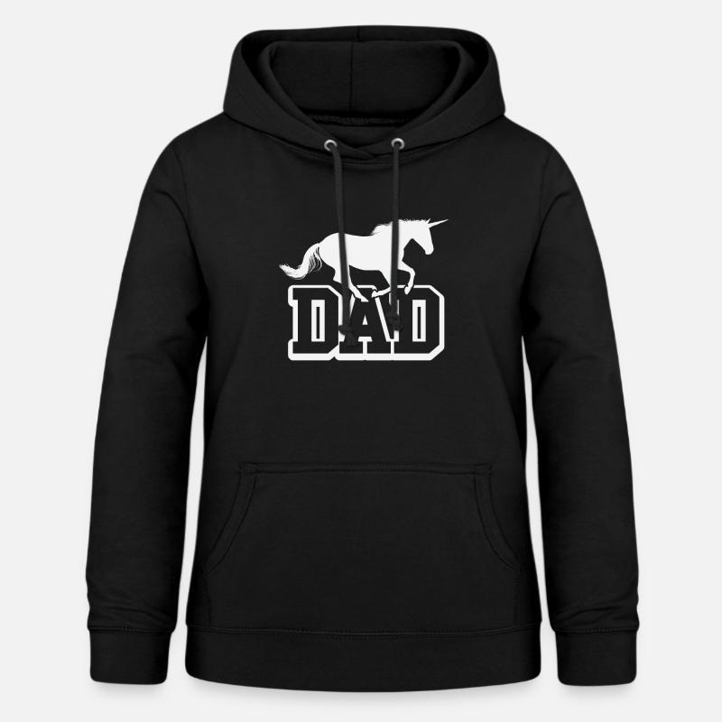 Graphique de conception Licorne Papa - Sweat à capuche Femme - noir