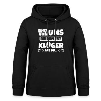 Einer von uns beiden ist klüger als du - Frauen Hoodie - Schwarz - Vorne - AI Model Female 172 light (172cm)